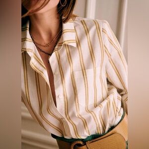 Striped Sezane Tomboy Button Down Sz 0/32